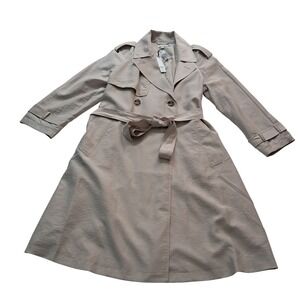 NWT Chico's Lightweight Trench Jacket Women's 2 or Large Taupe‎ Double Breasted
